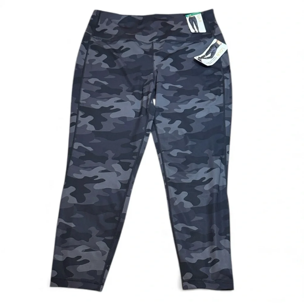 NWT Lole Women's Grey Camouflage Leggings XL Black Grey - Picture 1 of 12